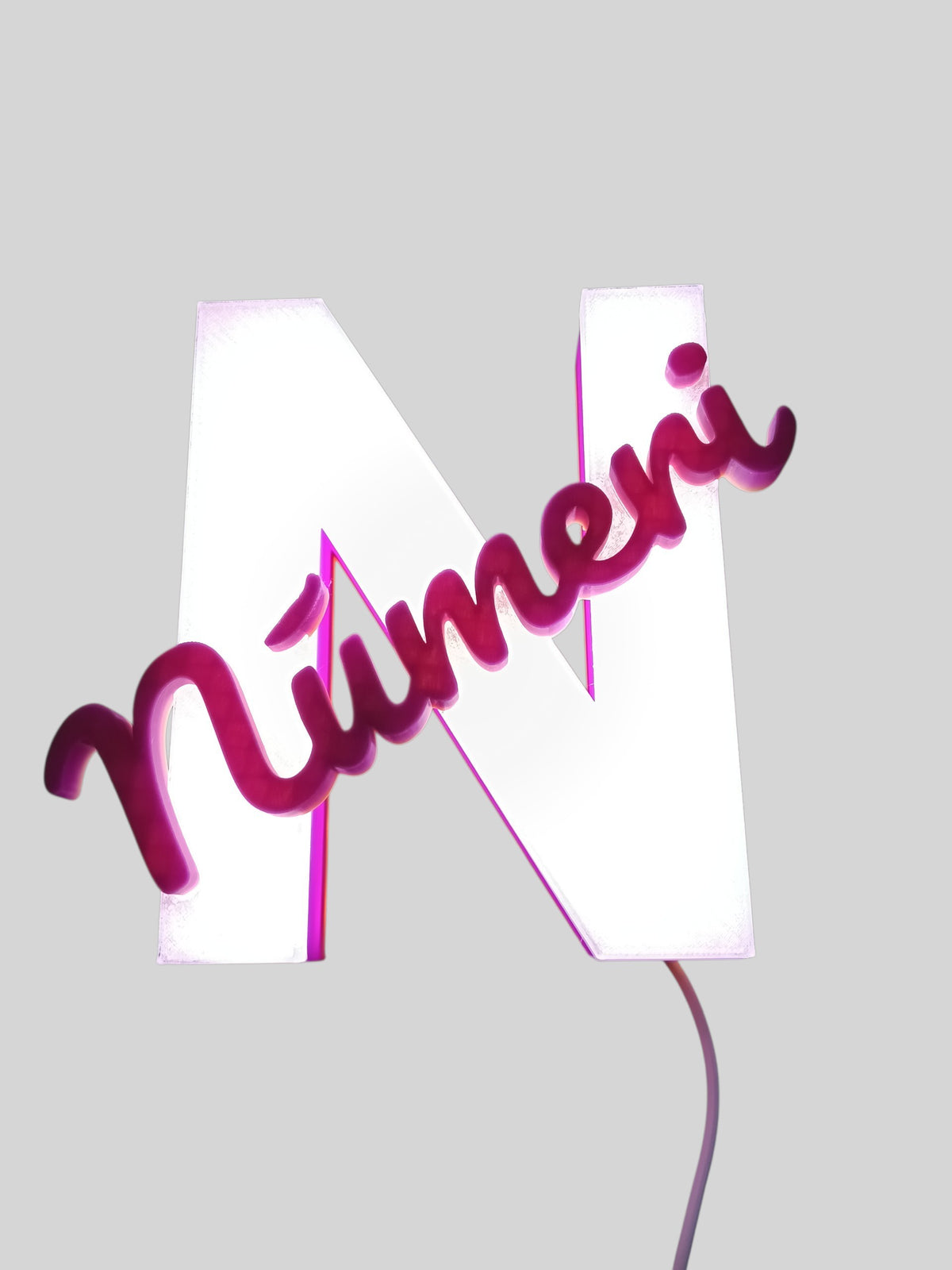 Custom 3D Printed LED Name & Initial Night Light