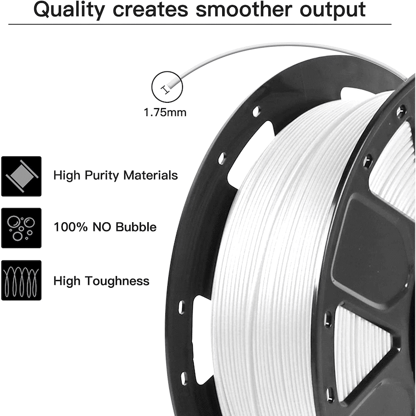 EN PLA White Filament 1kg, 1.75mm
