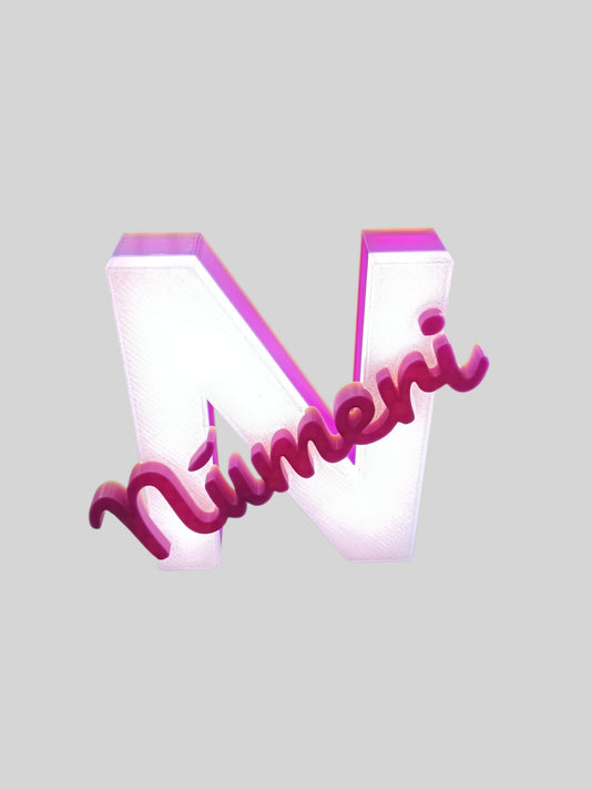Custom 3D Printed LED Name & Initial Night Light