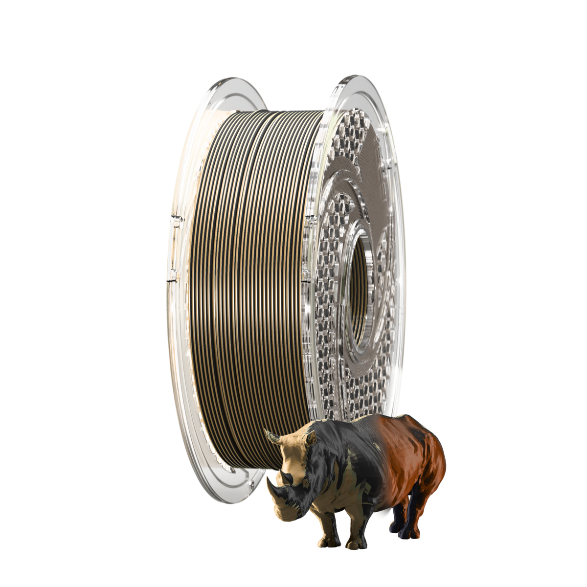SILK PLA+ Tri Color - Dark Sandstorm Light Beige & Brown & Gun Metal) 750g, 1.75mm