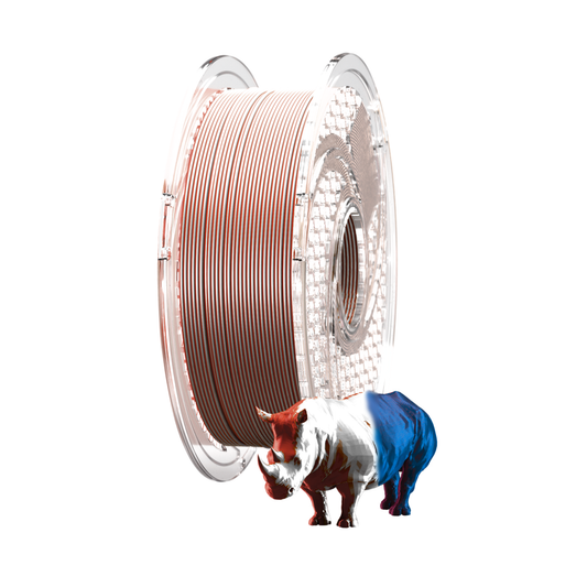 SILK PLA+ Tri Color - Fire, Ice & Sky (Gloss White & Royal Blue & Merlot) 750g, 1.75mm
