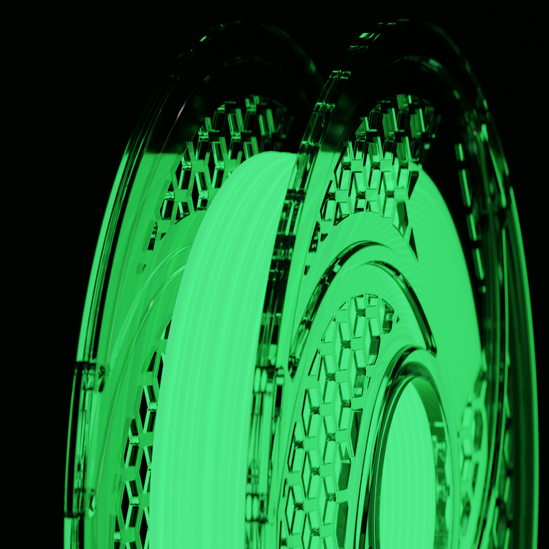 PLA Glow In The Dark Green Filament 500g, 1.75mm